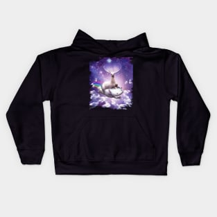 Space Llama Riding Axolotl - Rainbow Kids Hoodie